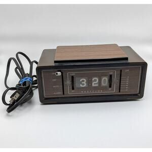 Vintage WESTCLOX Rolling Time Alarm Clock Wood-Grain Model #80062 *AS IS - READ